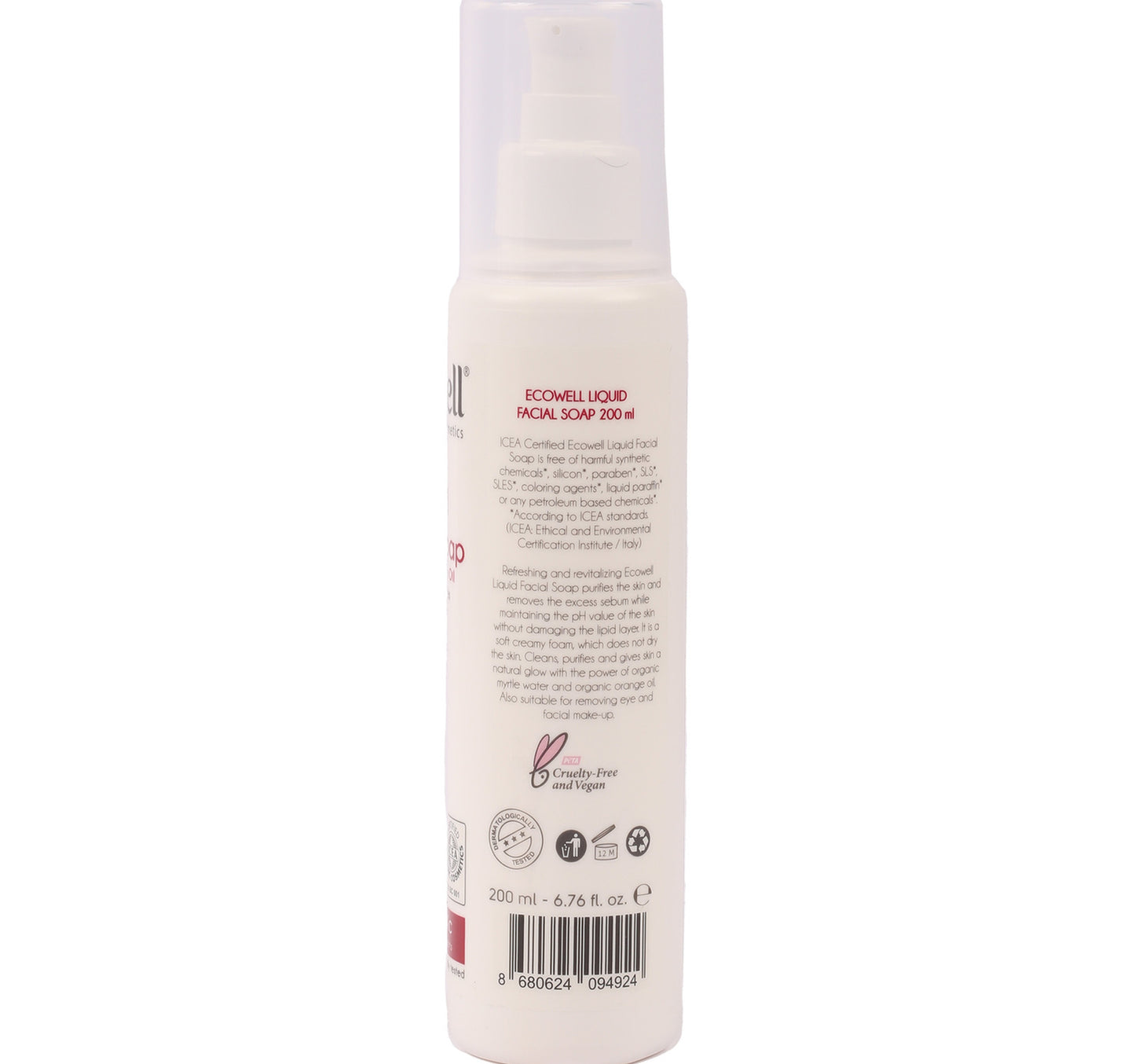 Ecowell Organic Orange Oil Liquid Facial Soap 200 ml