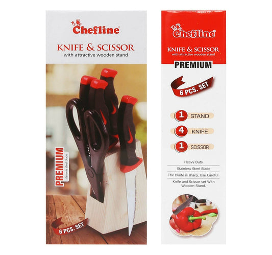 Chefline Knife Block Set, 6 Pcs, IND