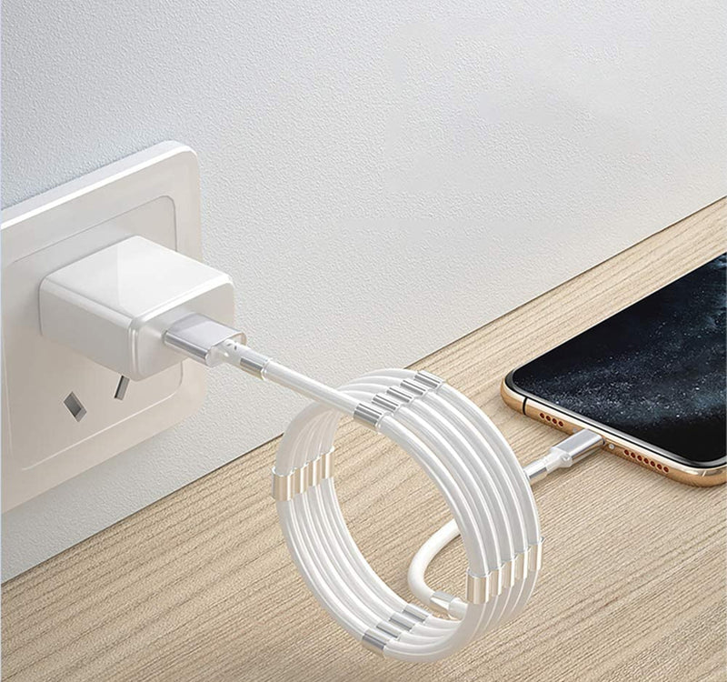 Trands Magnetic Absorption Lightning Data Cable, Portable Self Winding Clutter CA569