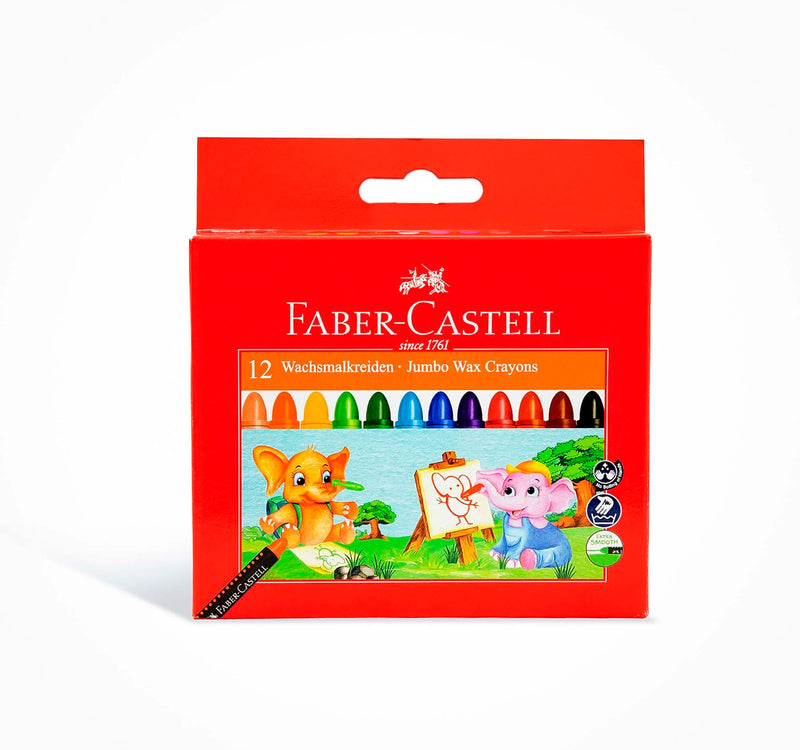 Faber-Castell Jumbo Wax Crayons 12 Pieces