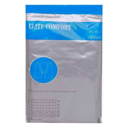 Elite Comfort Cotton Men's Boxer, XL, 3 pcs, White, ELXUSW