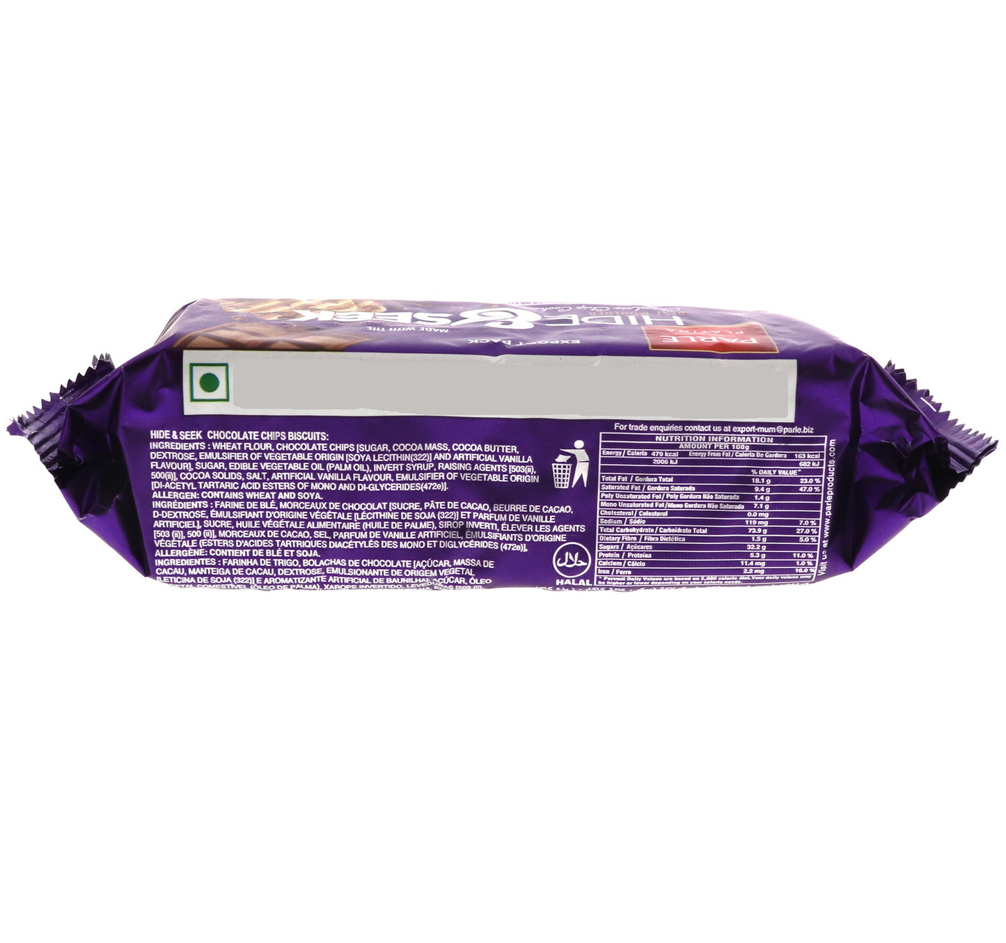 Parle Hide & Seek Chocolate Chip Cookies 5 x 82.5 g