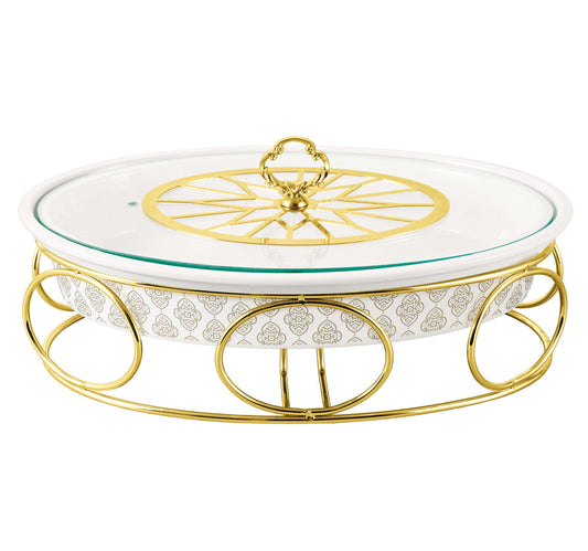 Chefline Oval Casserole with Warmer Rack, 16 inches, 3167