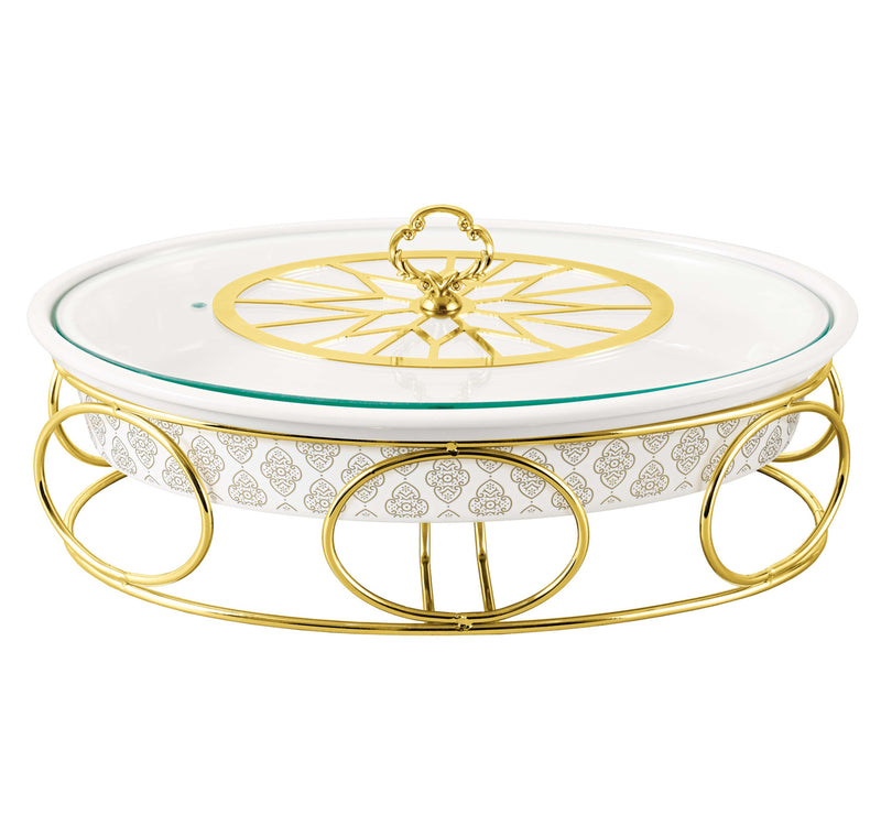 Chefline Oval Casserole with Warmer Rack, 16 inches, 3167