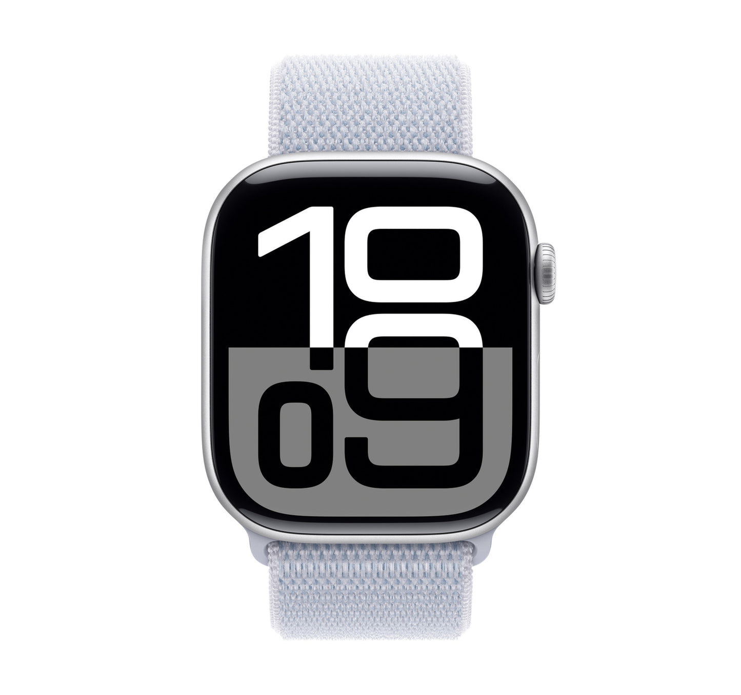Apple Watch Series 10 GPS, 46 mm Silver Aluminium Case with Blue Cloud Sport Loop