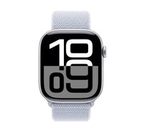 Apple Watch Series 10 GPS, 46 mm Silver Aluminium Case with Blue Cloud Sport Loop