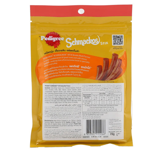 Pedigree Dog Food Schmackos Stix Smoky Beef Flavour 70 g