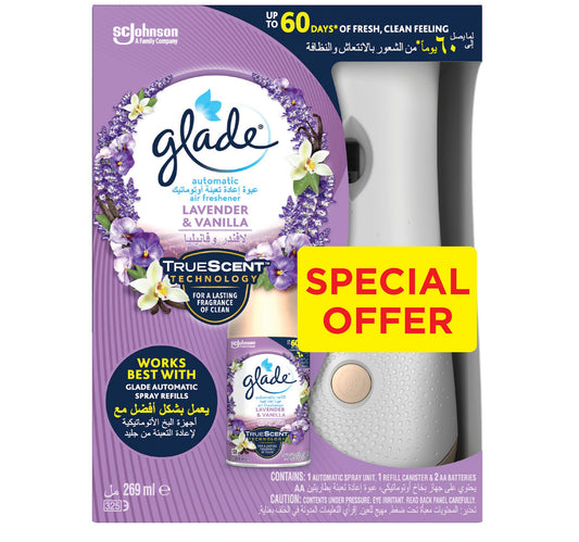 Glade Automatic Spray Unit + Lavender & Vanilla Refill Value Pack 175 g