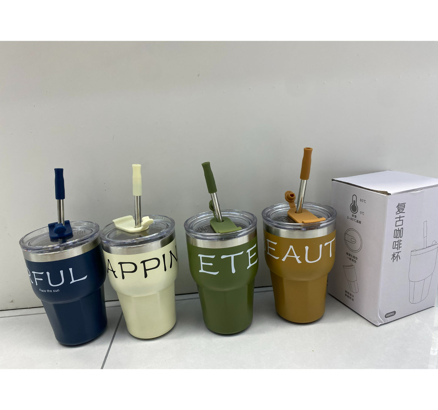 Speed Double Wall Mug + Straw, 480 ml, MK06-02