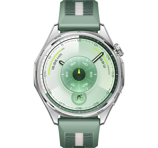 Huawei GT6 Atum GPS + Wifi Smartwatch, 46 mm Stainless Steel Case with Green Woven Strap, ATM-B19