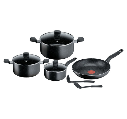 Tefal G6 Dark Stone Cookware Set, 9 pcs, Black, B491S985