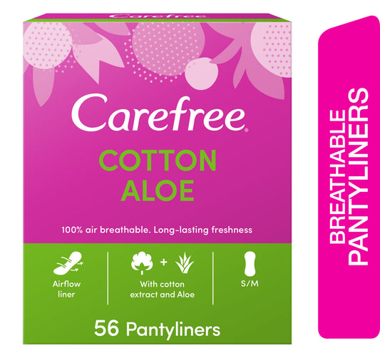 Carefree Panty Liners Cotton Aloe 56 pcs