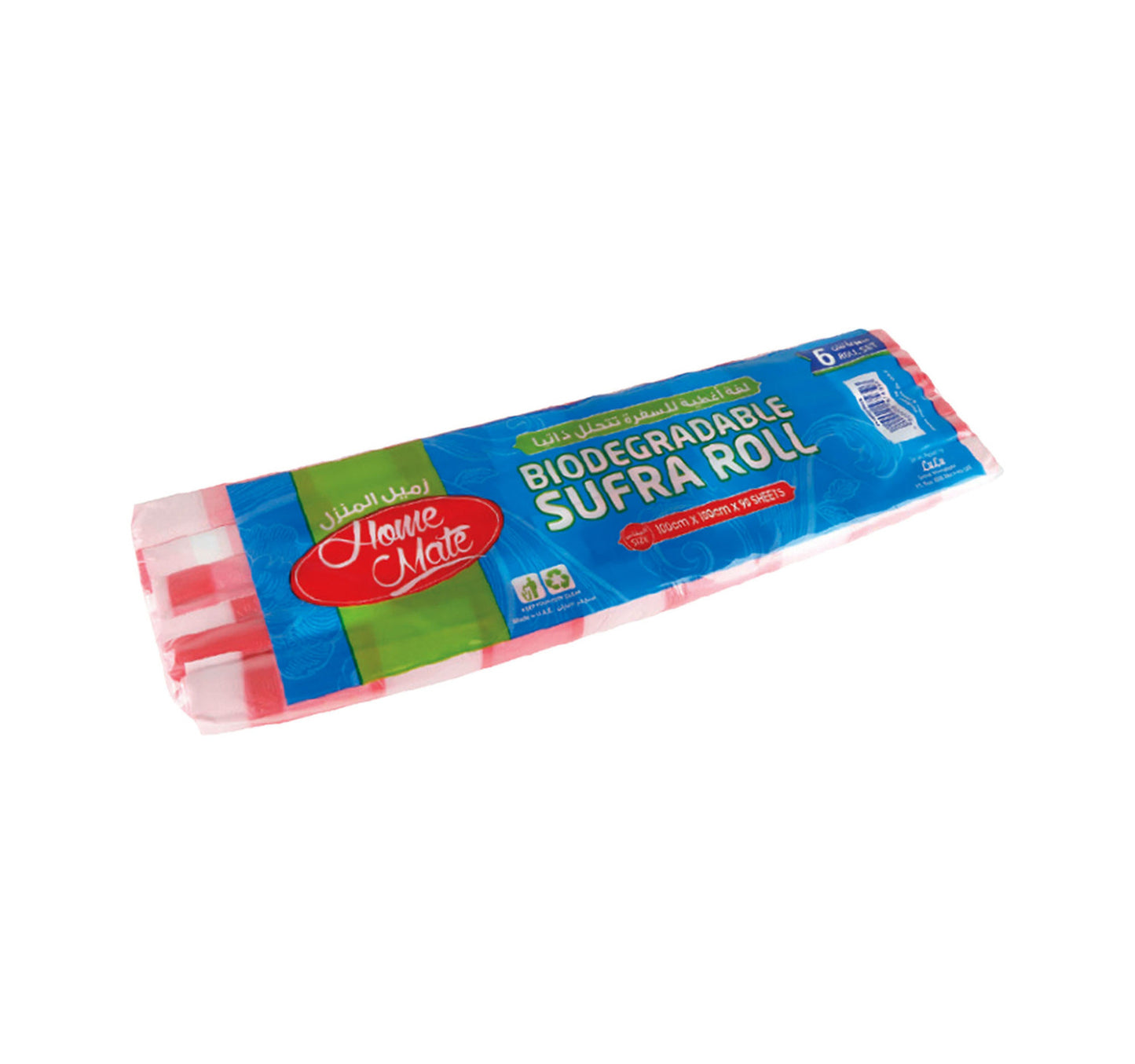 Home Mate Biodegradable Sufra Roll Size 100cm x 100cm 6 x 90 Sheets 2 pkt