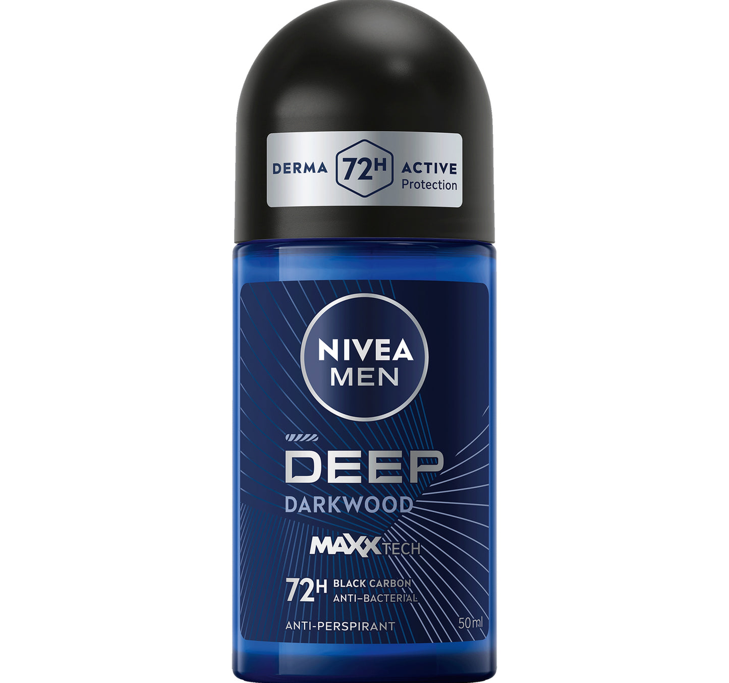 Nivea Men Deep MaxxTech Darkwood Roll-On with Black Carbon 72H Odor & Sweat Protection 50 ml