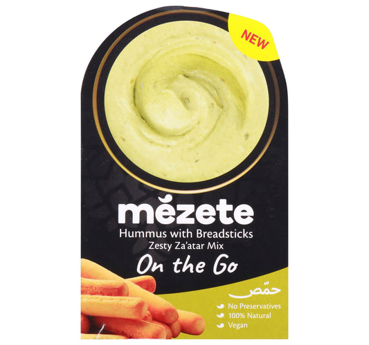 Mezete Hummus With Breadsticks Zesty Za'atar Mix 92 g Lulu Hypermarket