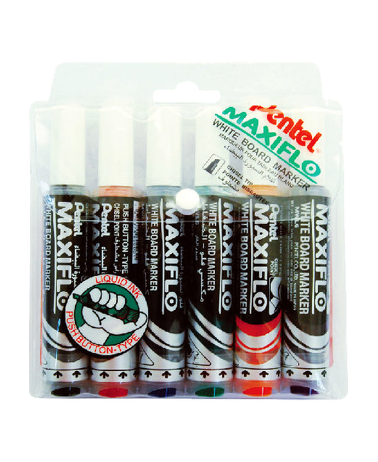أقلام تحديد السبورة البيضاء Pentel Maxiflo، 6 قطع PE-MWL6-06