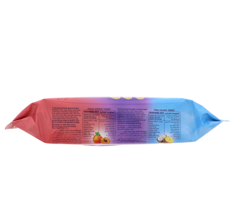 London Dairy Mini Sorbet (Peach Apricot+Blueberry+Pina Colada) 6 x 50 ml
