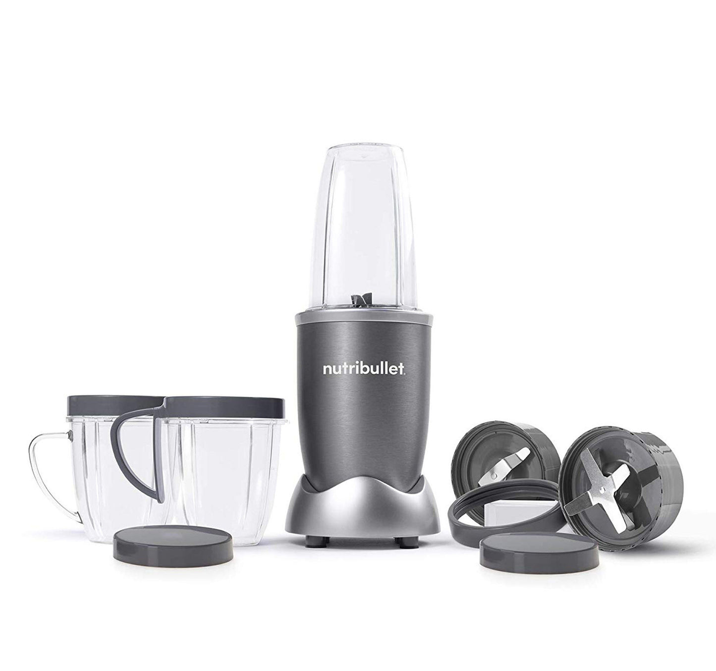 NutriBullet Multi-Function High Speed Blender, 600 W, 9 Piece Accessories, Gray, NBR-1212M