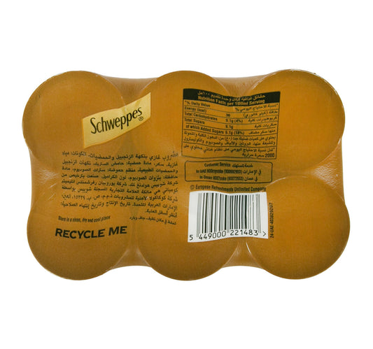 Schweppes Ginger Ale Carbonated Beverages 6 x 250 ml