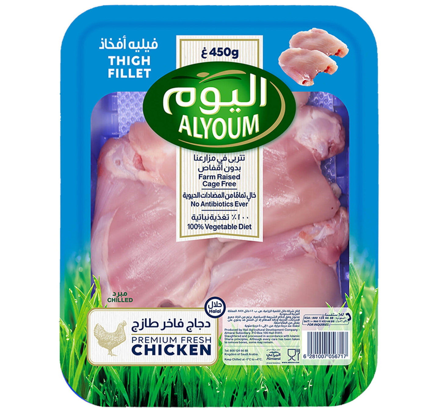 Alyoum Fresh Chicken Thigh Fillet 450 g