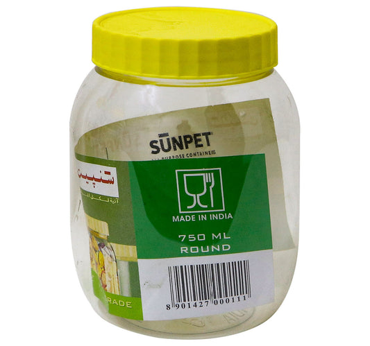 Sunpet Plastic Jar Round, 750 ml