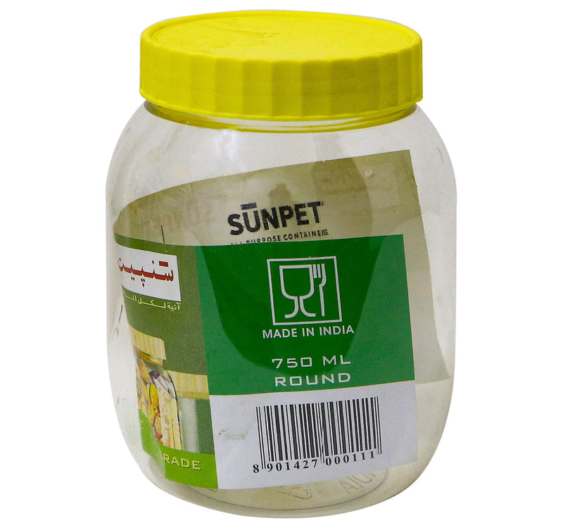 Sunpet Plastic Jar Round, 750 ml