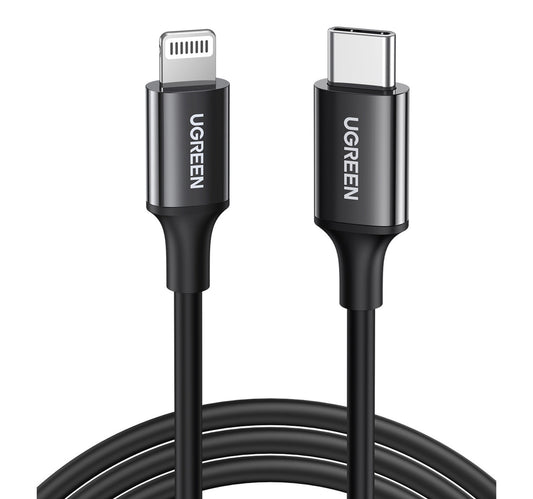 Ugreen USB-C to Lightning Cable, 1 m, Black, 60751 Lulu Hypermarket