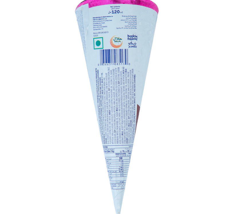 Baskin Robbins Bavarian Chocolate Ice Cream Cone 120 ml