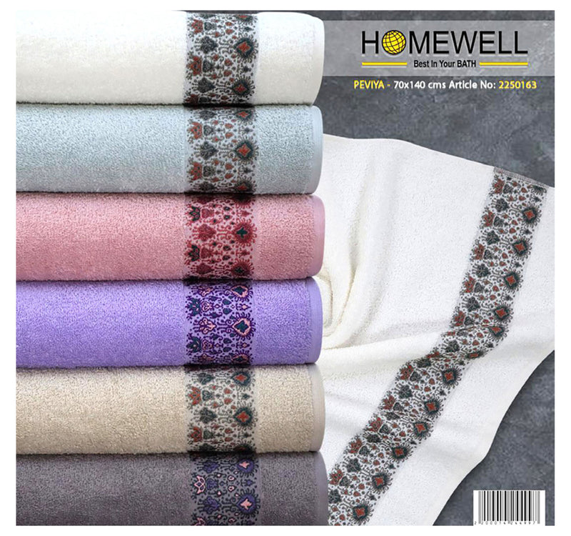 Homewell Bath Towel 70x140cm Assorted Per pc