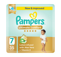 Pampers Ultimate Comfort Taped Diapers, Size 7, 15+kg, 35 pcs