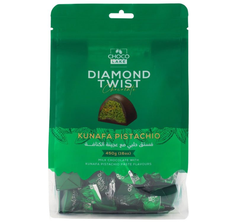 Choco Lake Diamond Twist Milk Chocolate Kunafa Pistachio 450 g