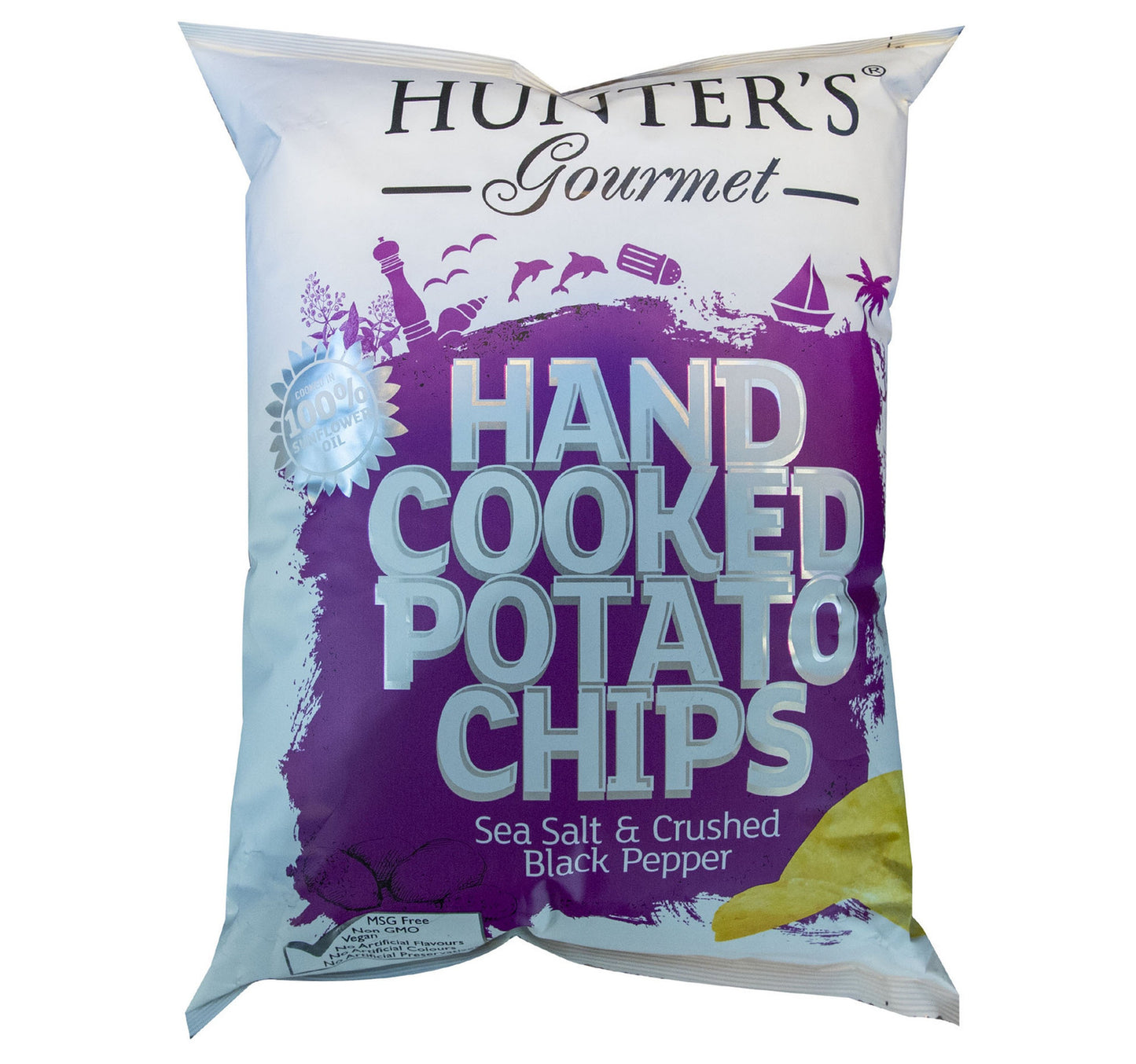 Hunter's Hand Cooked Potato Chips With Sea Salt & Crushed Black Pepper 125 g