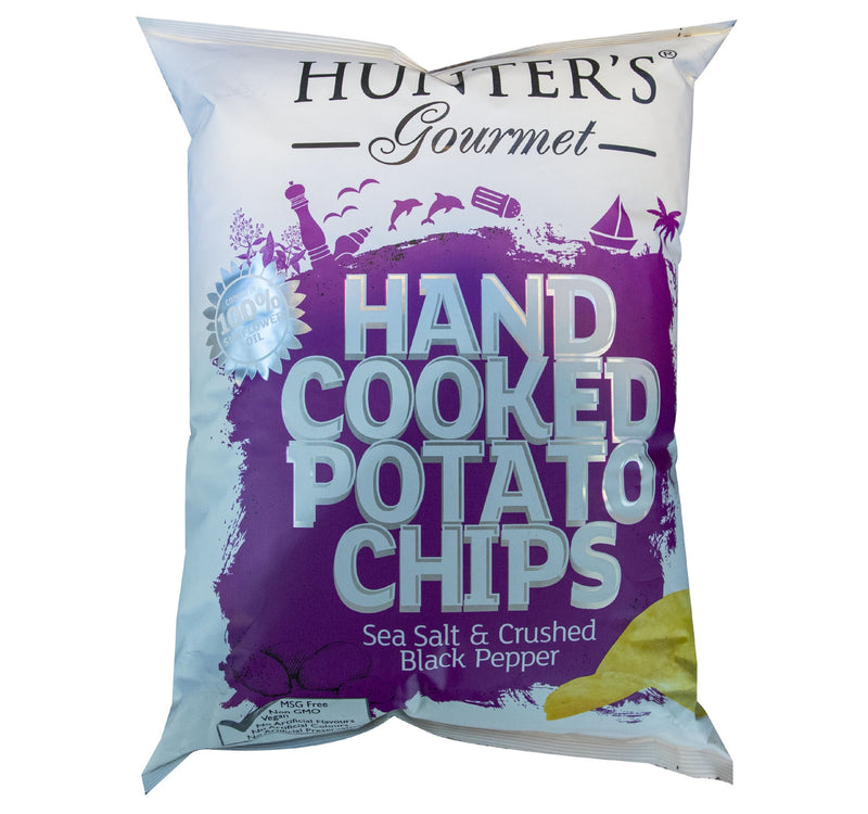 Hunter's Hand Cooked Potato Chips With Sea Salt & Crushed Black Pepper 125 g